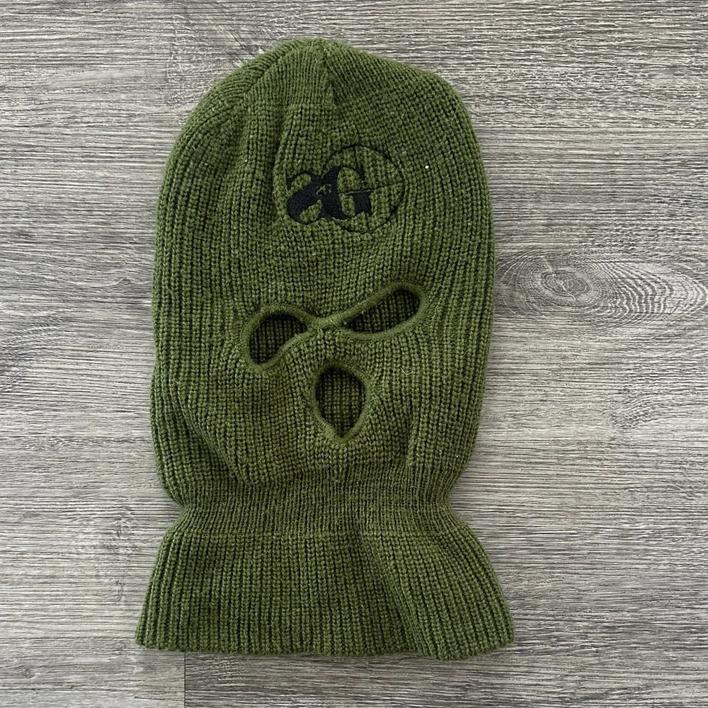 Olive Green Knit Balaclava for Men
